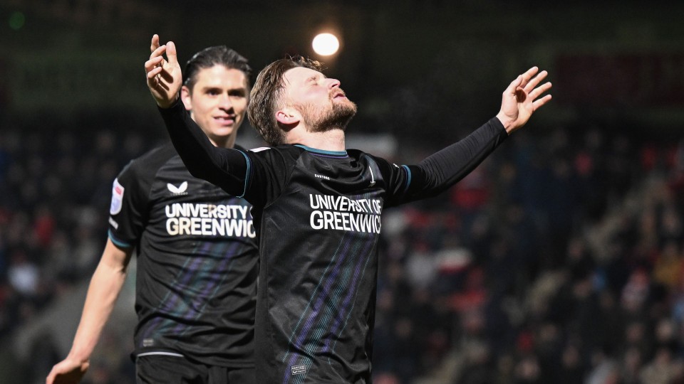 Alfie May celebrates