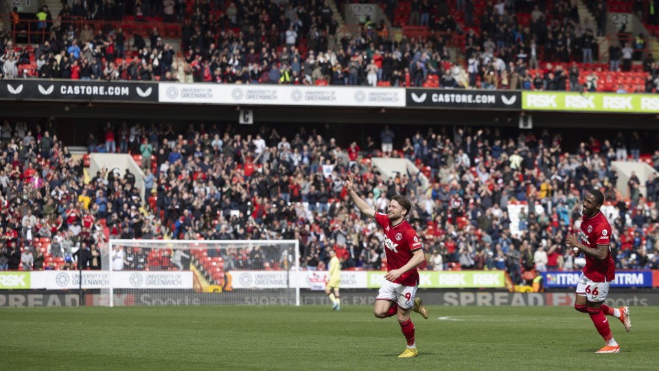 Alfie May celebrates