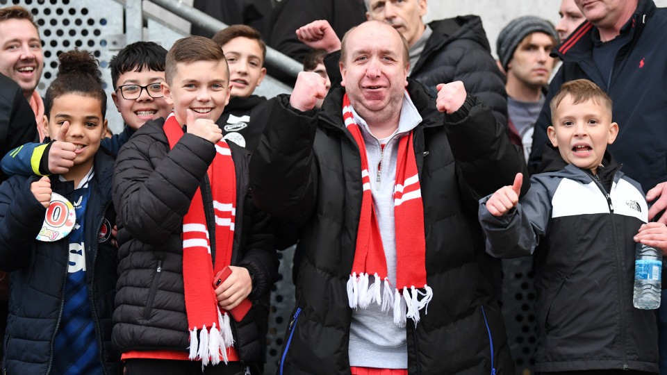 Fans celebrate at Cambridge