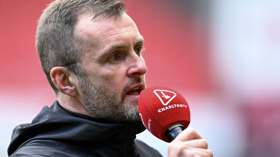 Nathan Jones on the microphone