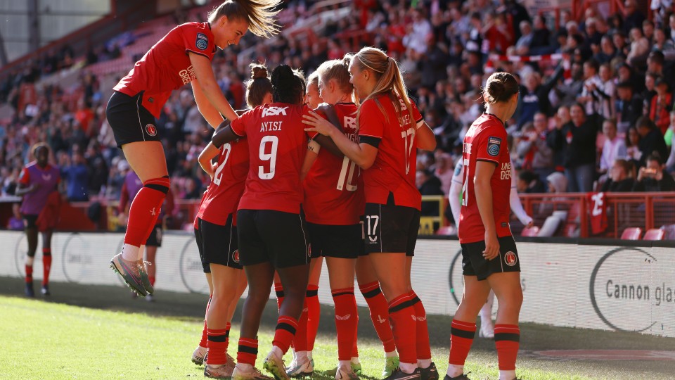 Charlton celebrating at The Valley