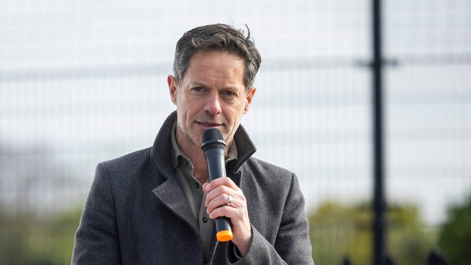 Former Charlton Athletic player Scott Minto at Sparrows Lane before the Charlton Upbeats Walk 2024, a charity walk organised by the Charlton Athletic Community Trust.