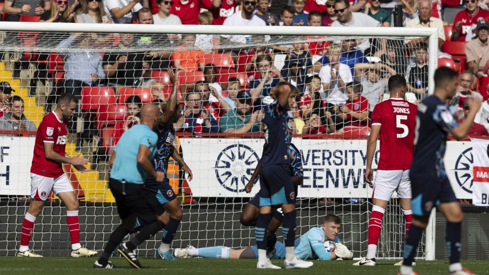 Will Mannion falls on the ball