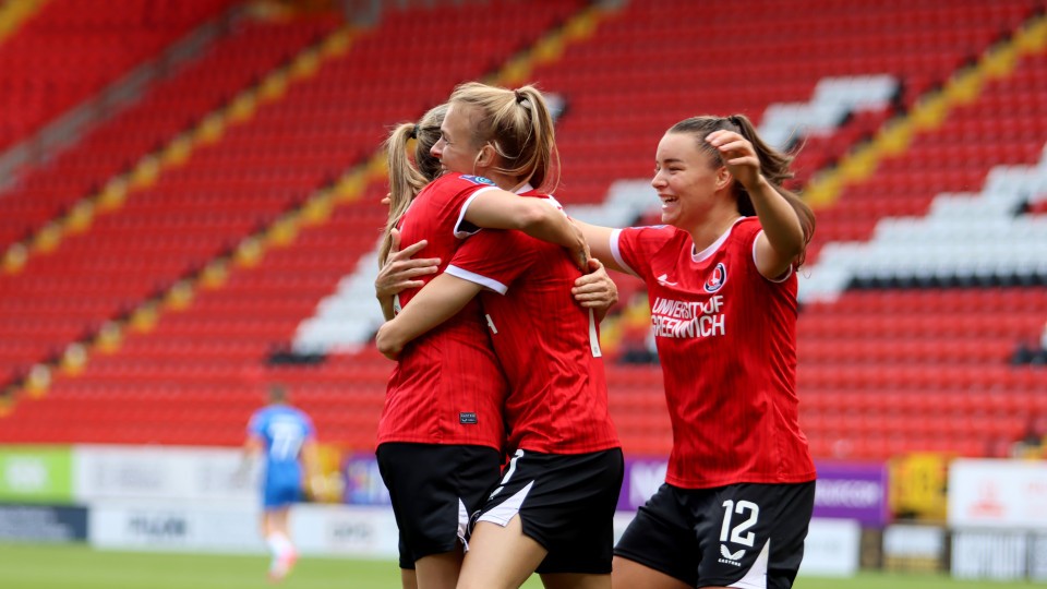 Charlton Women celebrating a goal