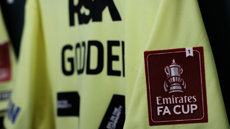 Close up on FA Cup shirt