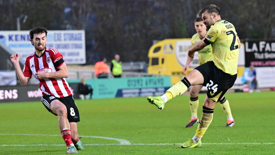 Godden shoots at goal