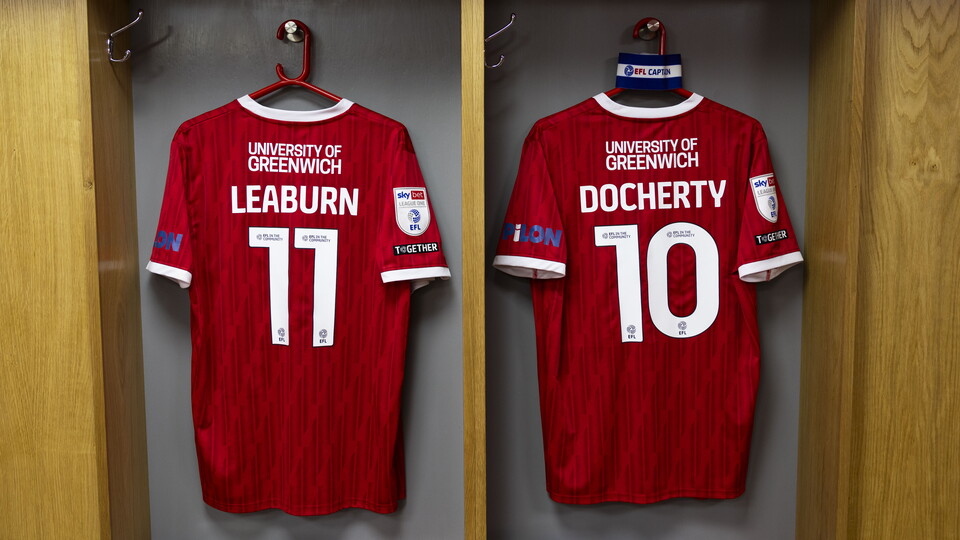 Shirts hanging up in dressing room