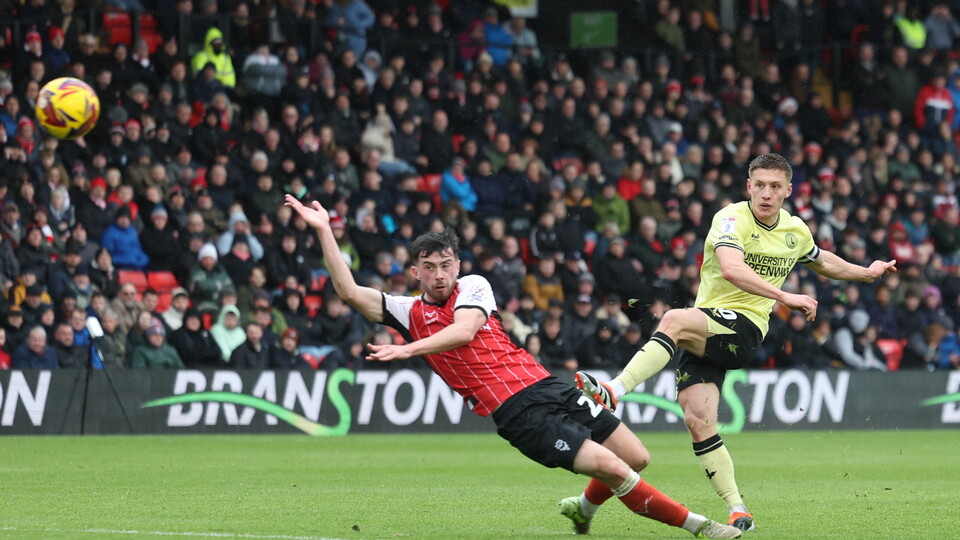 Docherty shoots at goal