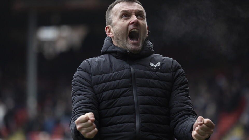 Nathan Jones celebrates
