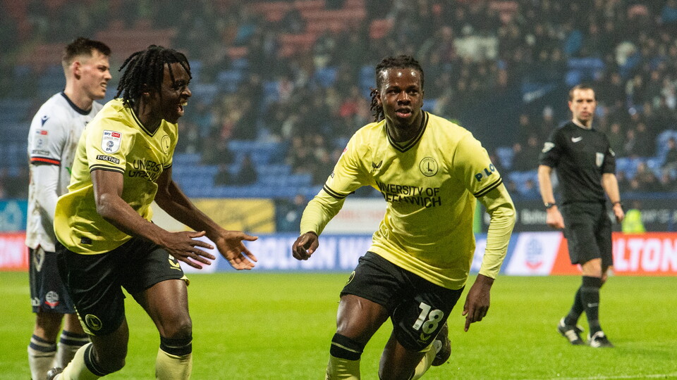 Karoy Anderson celebrates