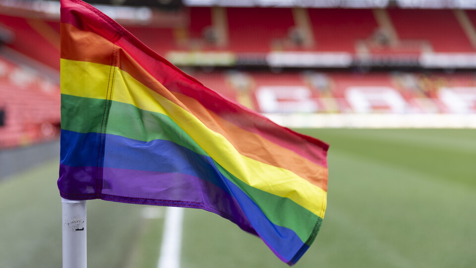 Rainbow flag at The Valley