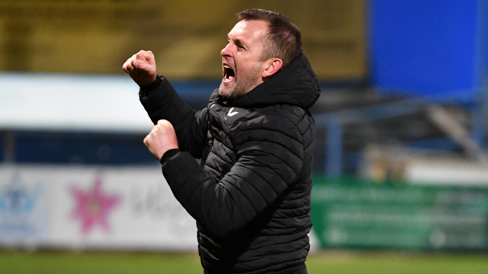 Nathan Jones celebrates