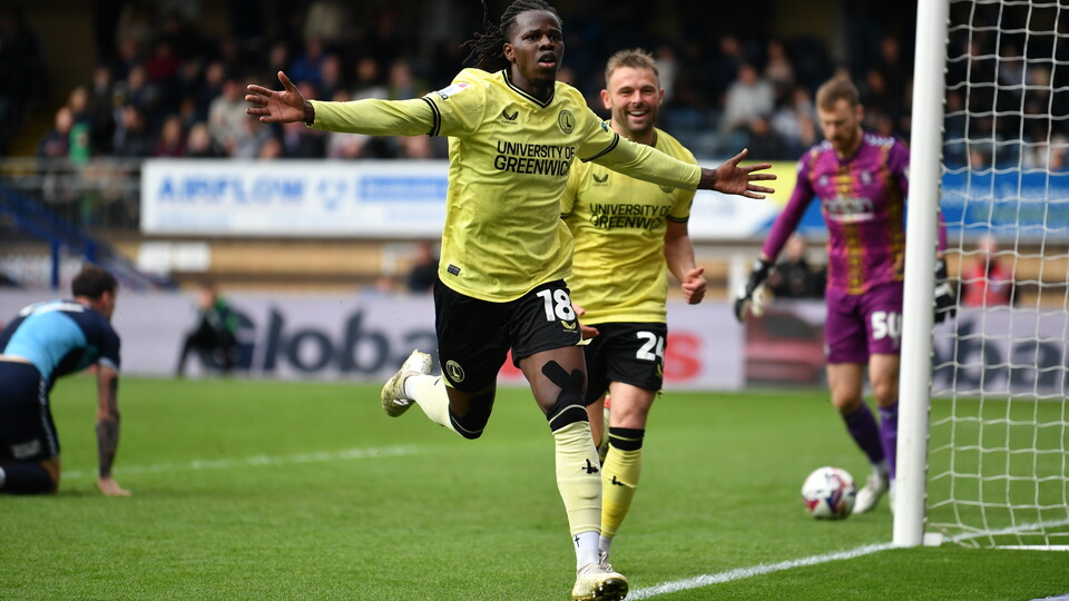 Karoy Anderson celebrates