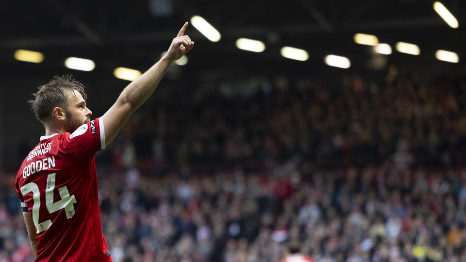 Matty Godden celebrates