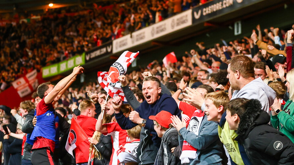Charlton fans celebrate