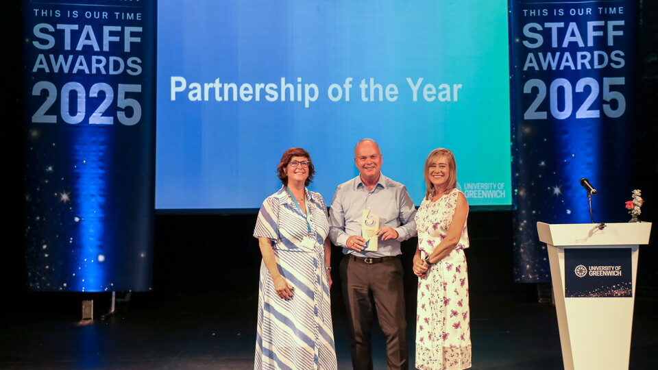 Charlton receiving University of Greenwich award