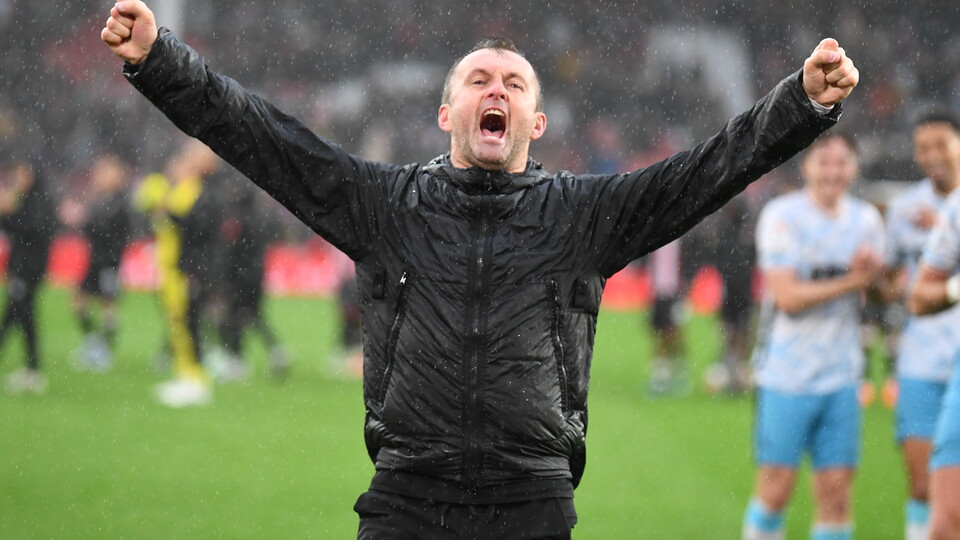 Nathan Jones celebrates