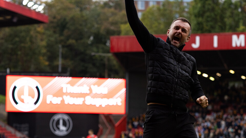 Nathan Jones celebrates