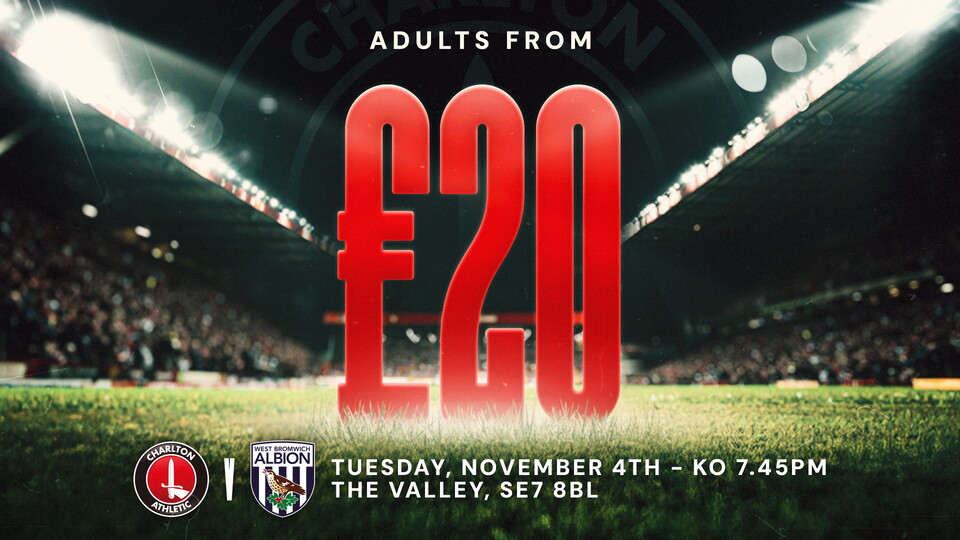 Graphic showing "£20" on the pitch at The Valley