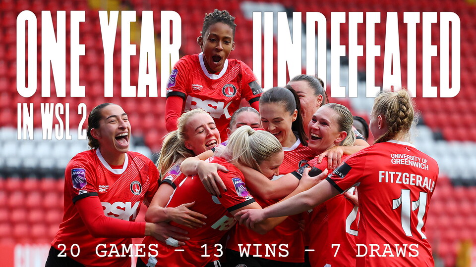 Charlton Athletic One Year Undefeated in WSL 2