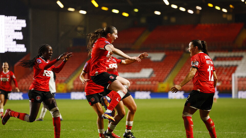 Charlton Athletic Women's Football Club Emma Bissell Celebration