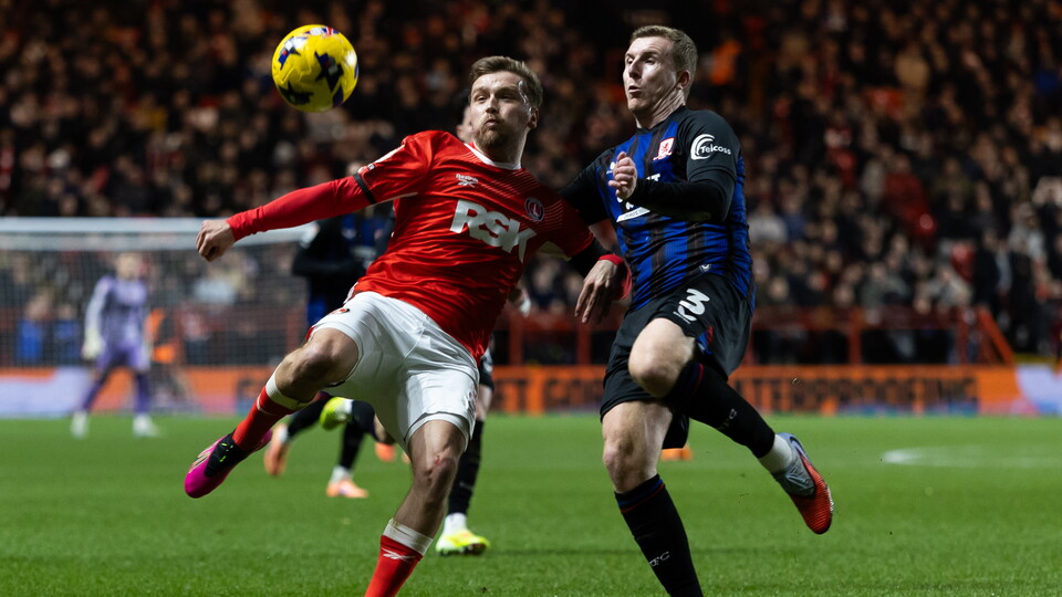 Luke Berry battles for the ball