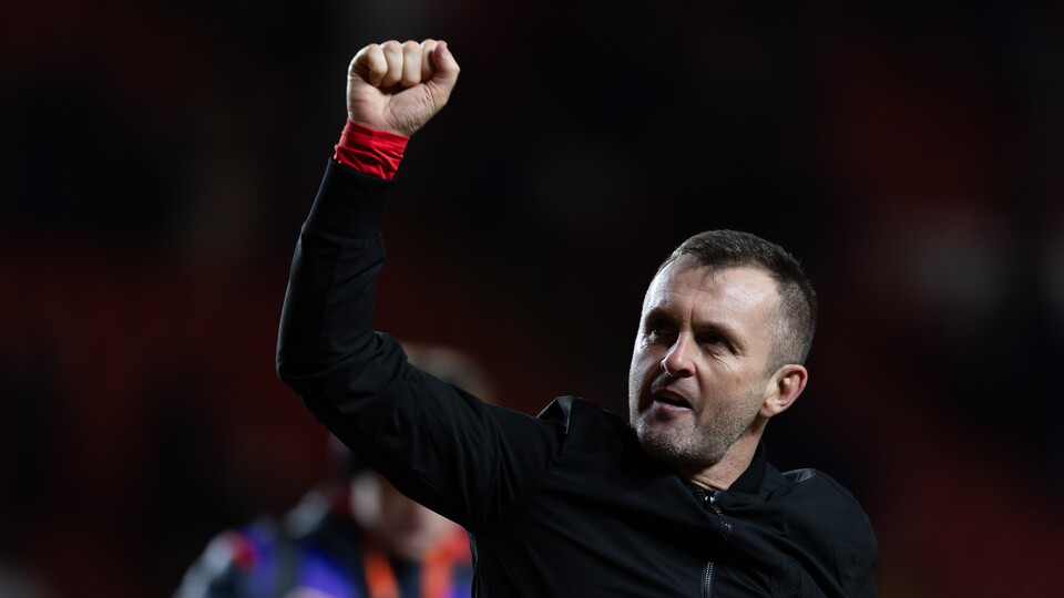 Nathan Jones celebrates