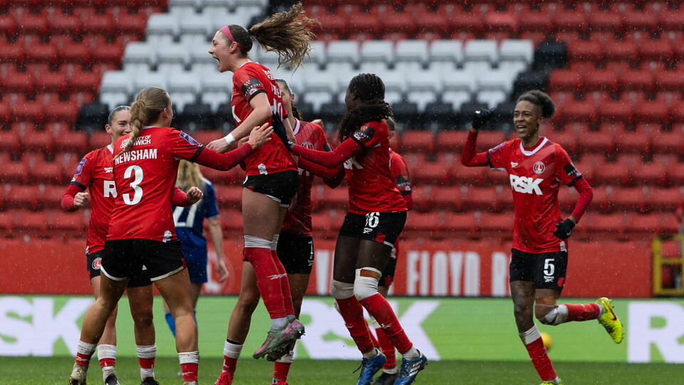 Gillian Kenney celebrates her goal against Durham