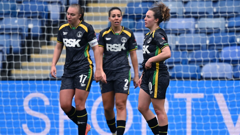 Charlton Women after conceding against Palace
