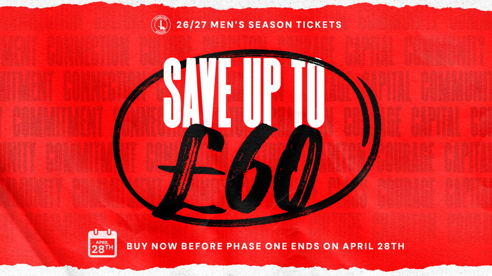 Save up to £60 with a Phase One season ticket