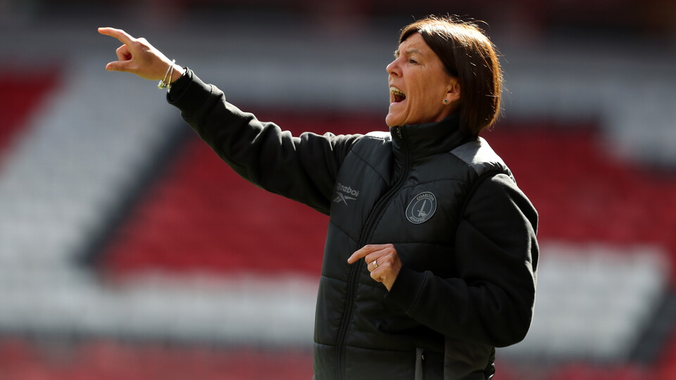 Karen Hills during Charlton vs Liverpool