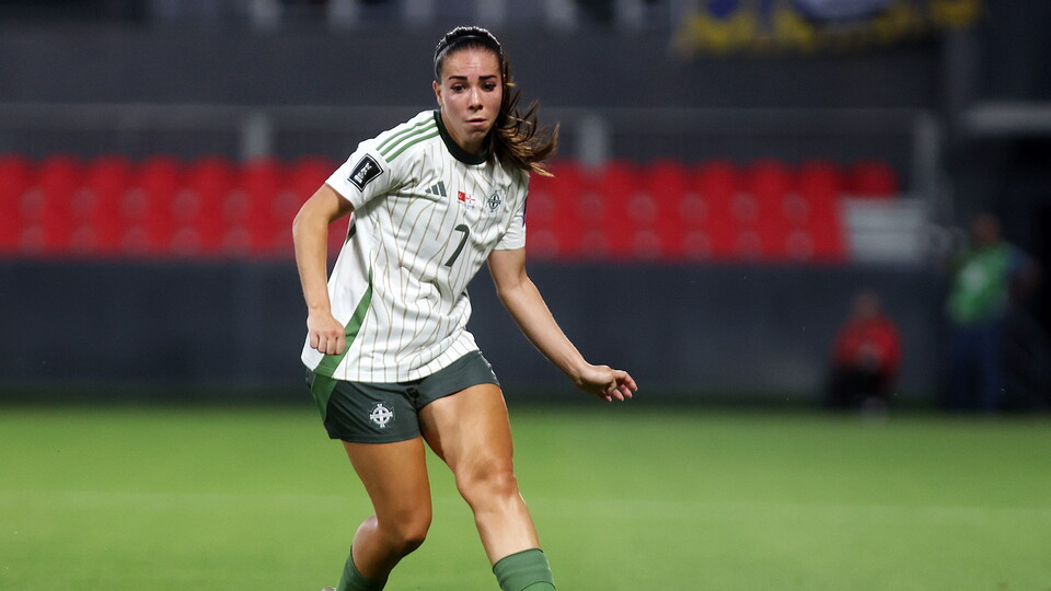 Ellie Mason playing for NI vs Turkey