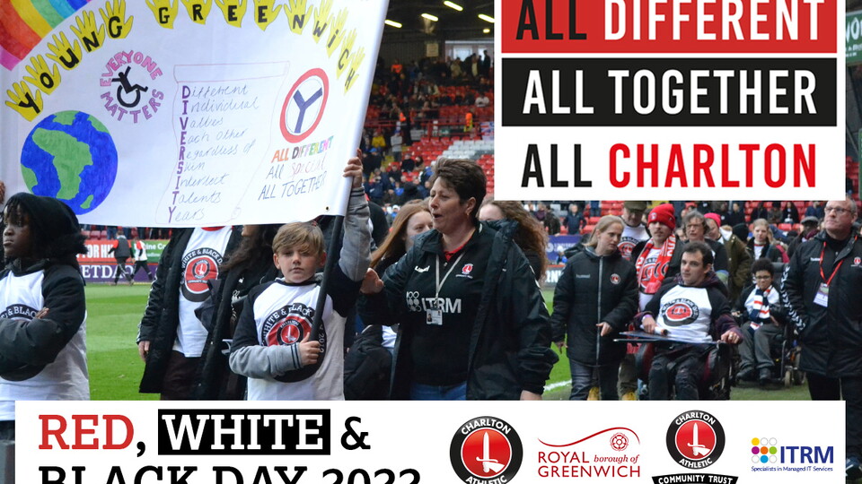 Special guests Baroness Doreen Lawrence OBE and Paul Mortimer will be leading the annual Charlton Athletic and CACT Red, White and Black Day taking place on 2 April at The Valley. 

Accompanied by a steel drum band, the rest of the parade will be made up of local school children who have been learning all about equality, diversity and inclusion through workshops with CACT in preparation for Red, White and Black Day. 