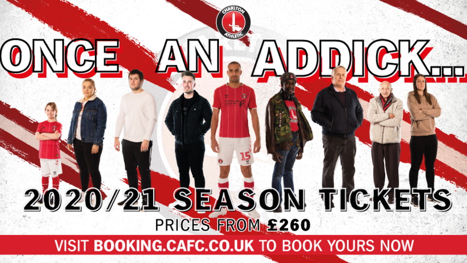 Once an Addick - Season tickets 2020/21